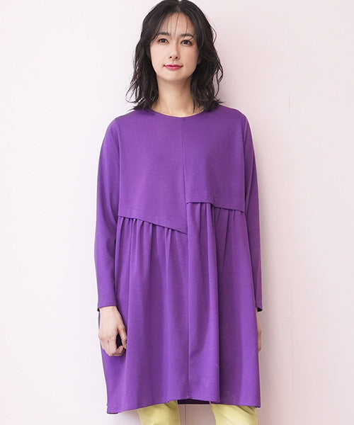 重ね着風切替デザインチュニック 26-0031｜40代 50代 60代 大人の女性