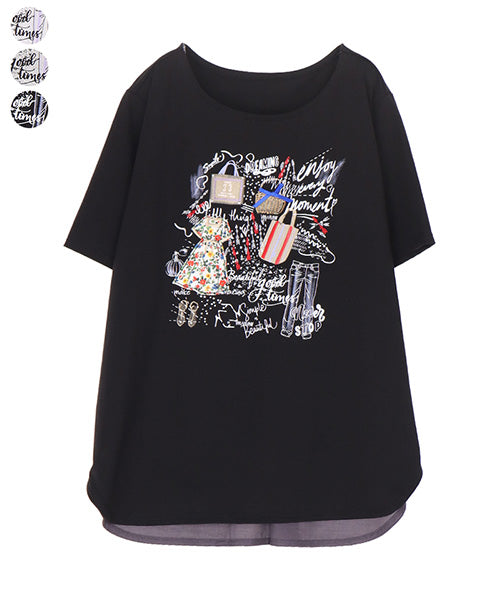 服/ファッション Tシャツ レディース 楽天市場】Tシャツ トップス レディース 春 夏 / ワイドネックプリント