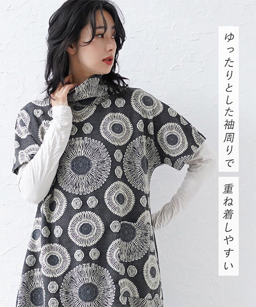 ジャガードサークル模様ワンピース 06-1403