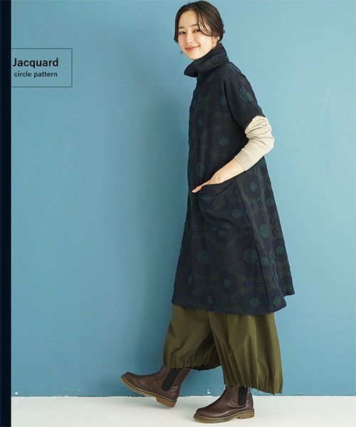 ジャガードサークル模様ワンピース 06-1403