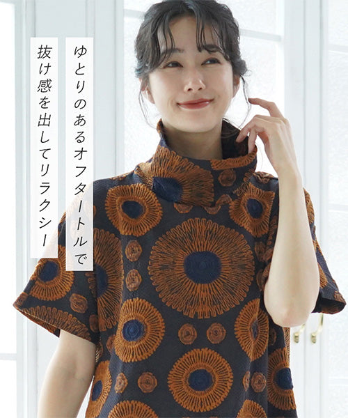 ジャガードサークル模様ワンピース 06-1403