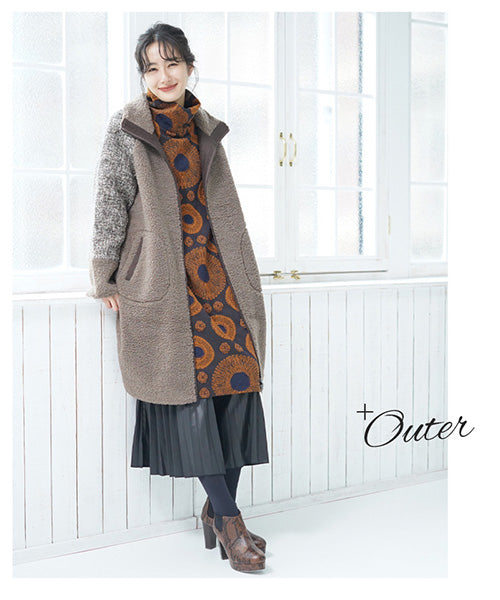 ジャガードサークル模様ワンピース 06-1403