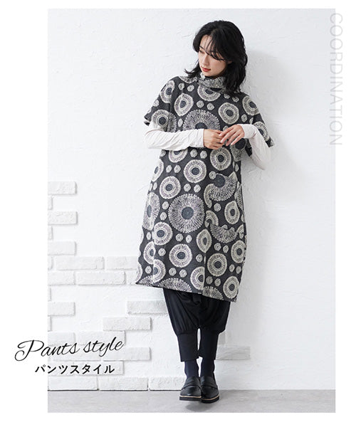ジャガードサークル模様ワンピース 06-1403
