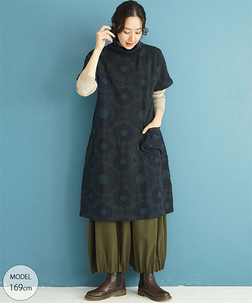 ジャガードサークル模様ワンピース 06-1403