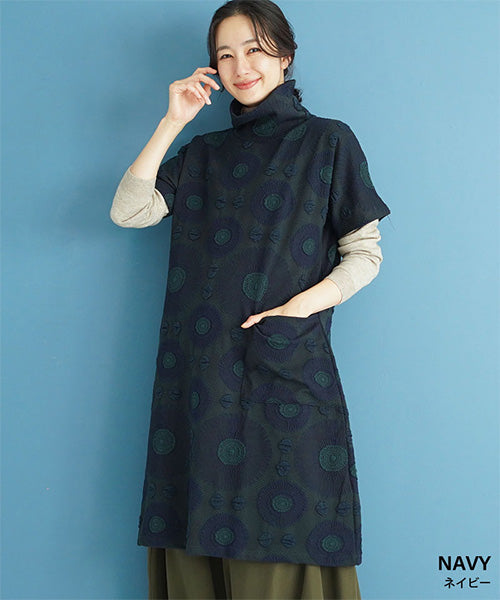 ジャガードサークル模様ワンピース 06-1403