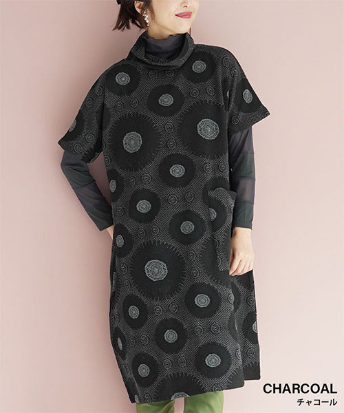ジャガードサークル模様ワンピース 06-1403