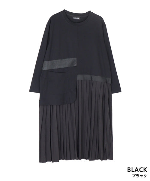 裾プリーツ切替ワンピース 06-2625｜40代 50代 60代 大人の女性に向け