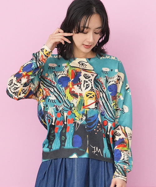 カラフル転写プリントニット 06-2677