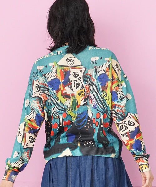 カラフル転写プリントニット 06-2677