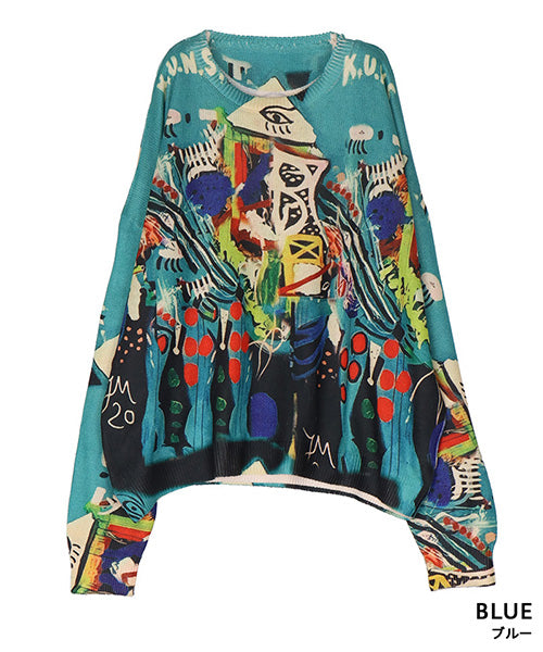 カラフル転写プリントニット 06-2677