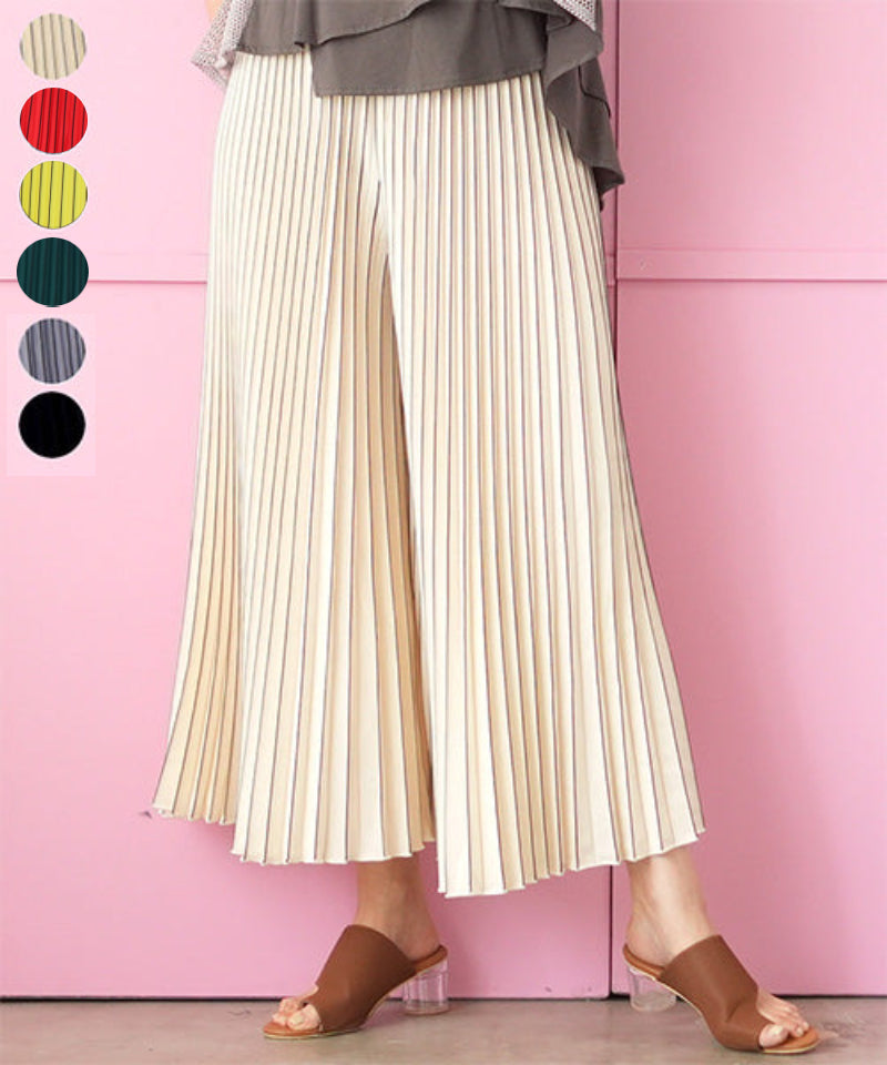 ウエストゴムプリーツワイドパンツ 06-2703