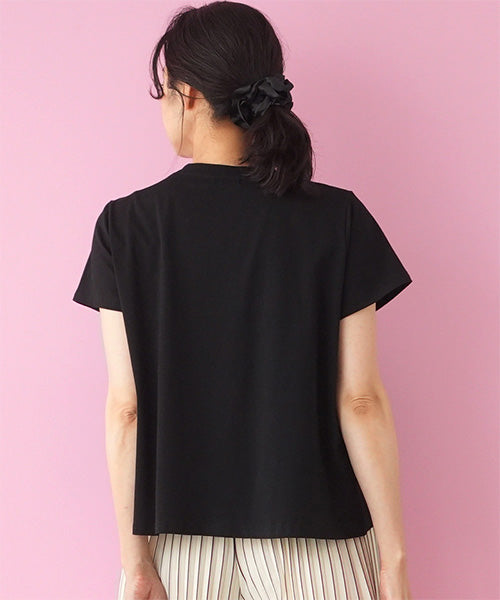 フリルチュールドッキング半袖Tシャツカットソー 06-2814