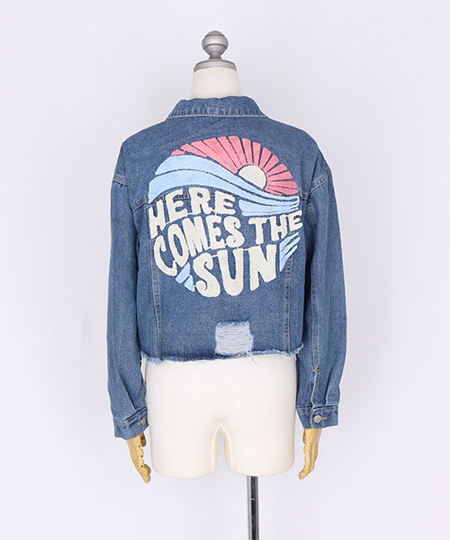 JIMWAG ショート丈デニムジャケット jiwuusウォッシュドショートデニムジャケット | mblueshop