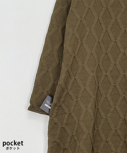 ダイヤ柄切替オフタートルチュニック 06-2931