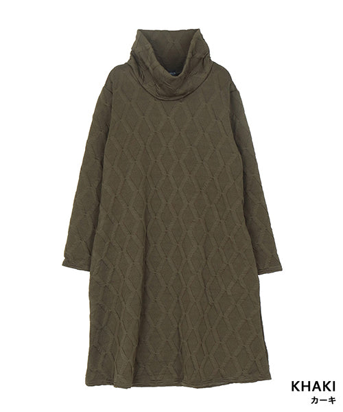 ダイヤ柄切替オフタートルチュニック 06-2931