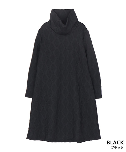 ダイヤ柄切替オフタートルチュニック 06-2931