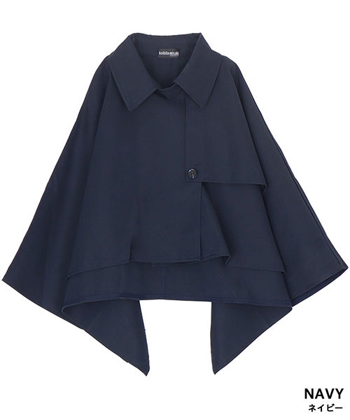 新品☆PROTAGONISTA☆アシンメトリーポンチョPO ポンチョ風アシメショートジャケット 06-2949｜40代 50代 60代