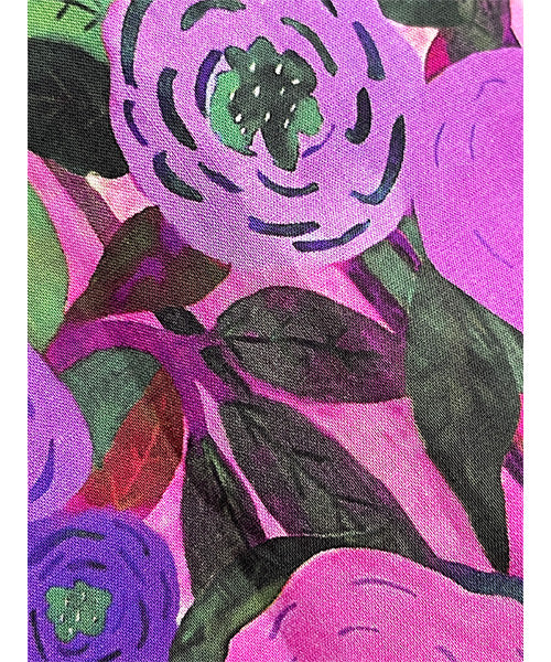 綿100％カラフルフラワーアートプリントシャツブラウス 06-2972
