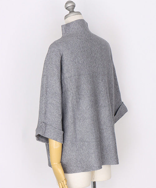 フェイスラインアートハイネックニットプルオーバー 06-3003