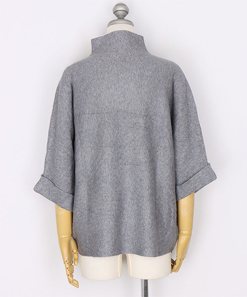 フェイスラインアートハイネックニットプルオーバー 06-3003