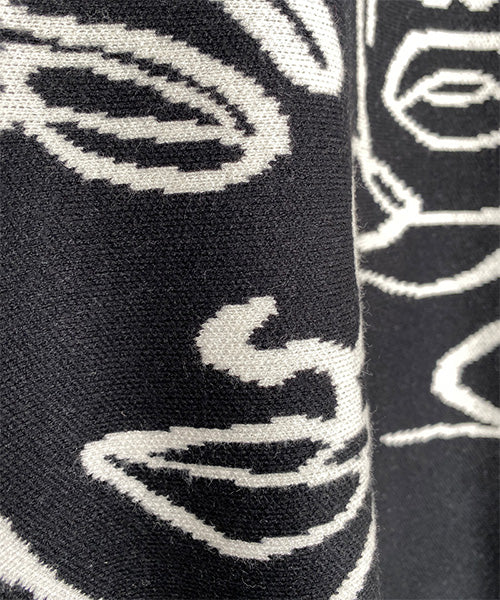 フェイスラインアートハイネックニットプルオーバー 06-3003