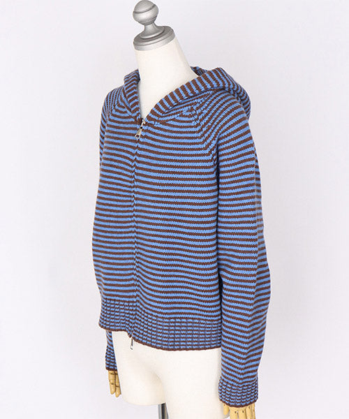 ボーダーニットジップパーカー 06-3004