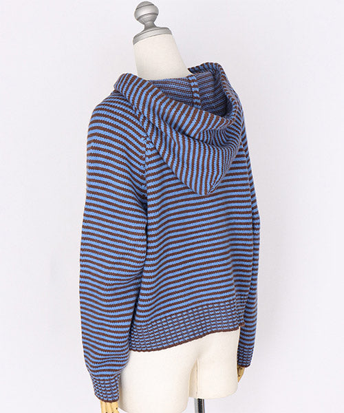 ボーダーニットジップパーカー 06-3004