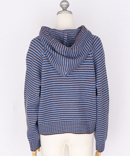 ボーダーニットジップパーカー 06-3004