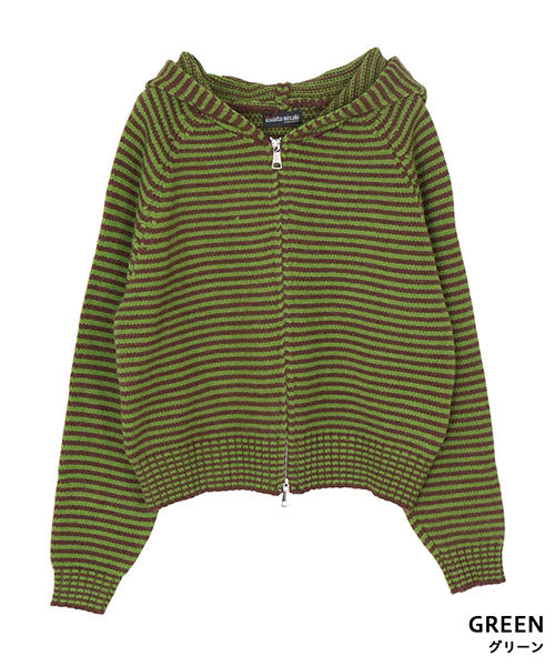 ボーダーニットジップパーカー 06-3004