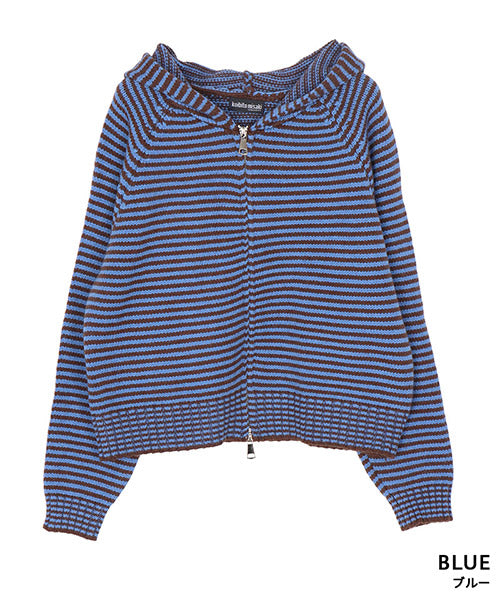 ボーダーニットジップパーカー 06-3004