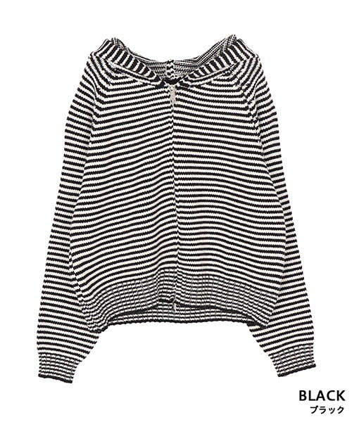 ボーダーニットジップパーカー 06-3004