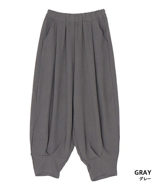 ウエストゴム無地タック使いサルエルパンツ 06-3042｜40代 50代 60代