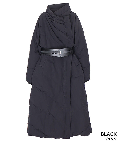 ベルト付きスタンドカラーダウンコート 06-3052｜40代 50代 60代 大人