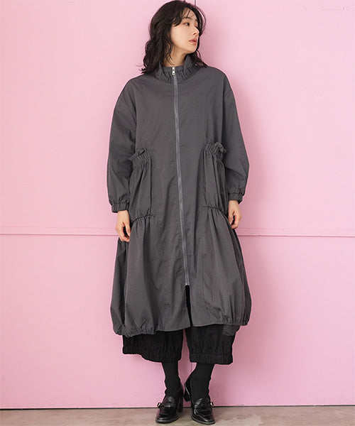 ギャザー加工ビッグシルエットコクーンコート 06-3094｜40代 50代 60代