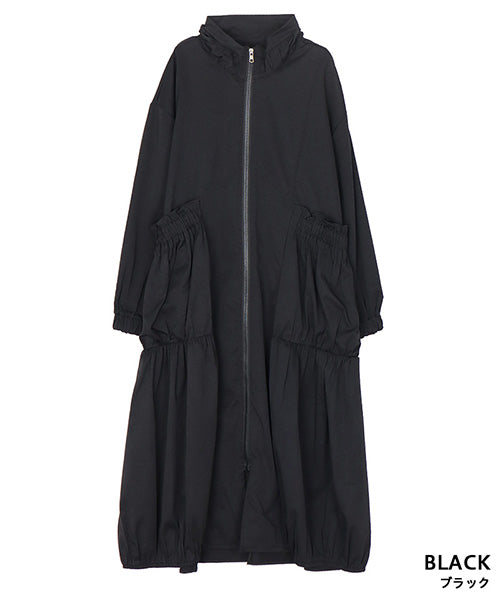 ギャザー加工ビッグシルエットコクーンコート 06-3094｜40代 50代 60代