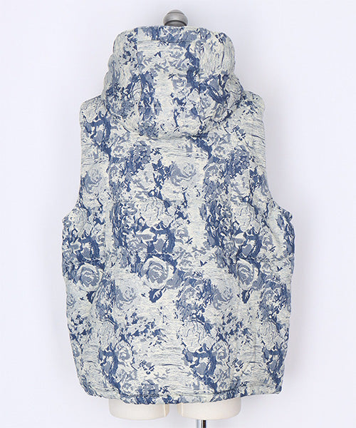 フラワージャカードフード付きダウンベスト 06-3125｜40代 50代 60代