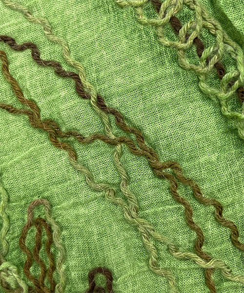 ボタニカル刺繍6分袖プルオーバーブラウス 06-3172