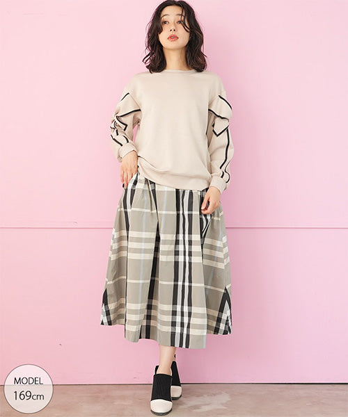 袖リボンデザインスウェットプルオーバー 06-3300