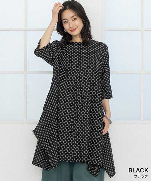 MUVEIL ネイビー ドット柄 チュニック サイズ38 000000017176-01-m.jpg?t=