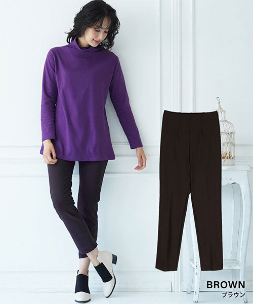 【秋冬】日本製ストレッチ美脚ラインチュニックパンツ 22717