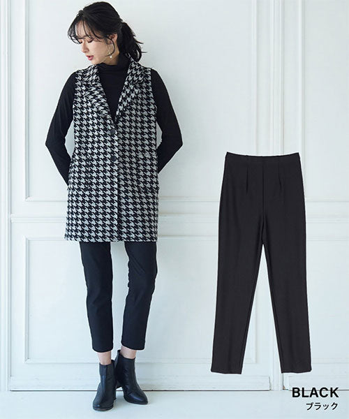 【秋冬】日本製ストレッチ美脚ラインチュニックパンツ 22717