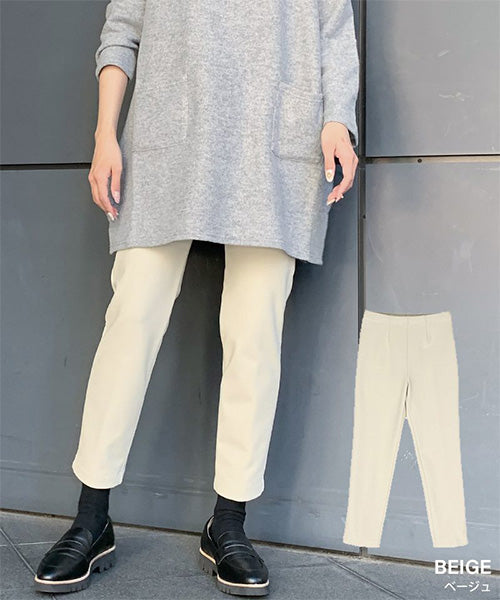 【秋冬】日本製ストレッチハイウエスト裏起毛チュニックパンツ 25621