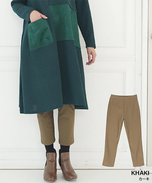 【秋冬】日本製ストレッチハイウエスト裏起毛チュニックパンツ 25621