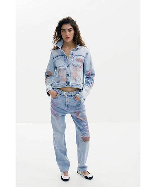 Desigual パッチ付きデニムジャケット 25SWED03