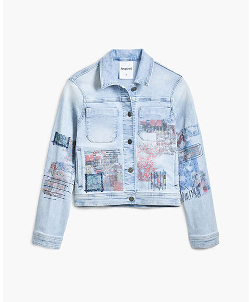 Desigual パッチ付きデニムジャケット 25SWED03