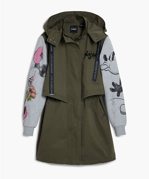 1129 モッズコート Desigual ディズニー  1076スウェット Desigual ディズニーフード付きジャケット 25SWEW38｜40代 50代