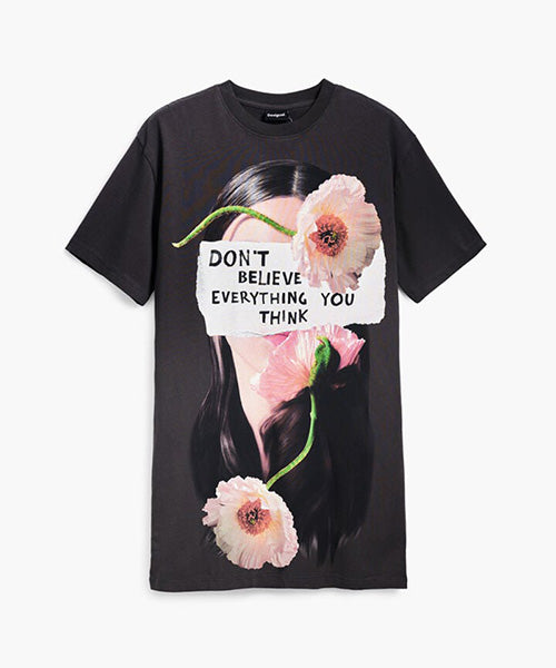 Desigual チュニックワンピース デシグアル Desigual トロピカル チュニックワンピース （グレー