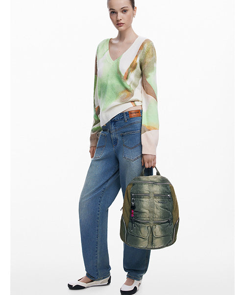 大きなデニムコンビネーションバックパック 25WAKD01｜40代 50代 60代