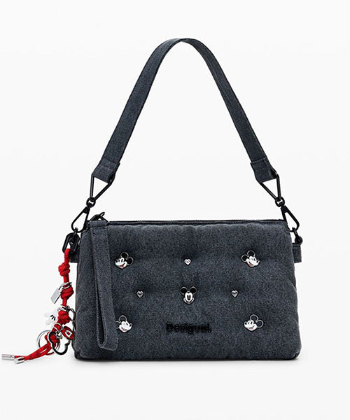 ミッキーデニムのミディアムショルダーバッグ Desigual 25WAXD08