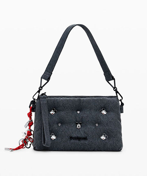 ミッキーデニムのミディアムショルダーバッグ Desigual 25WAXD08